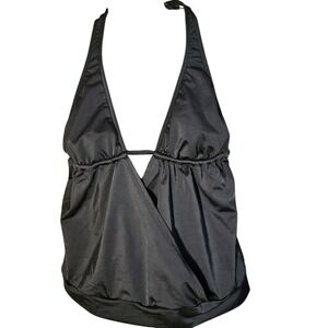 VENUS Black V-Neck Wrap Tankini Top Size 8 Sexy & Sophisticated Swimwear